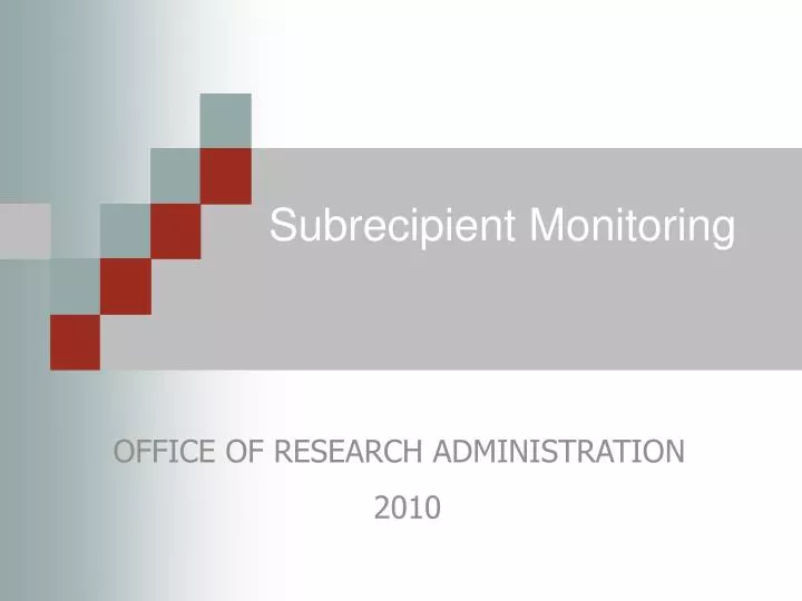 subrecipient monitoring