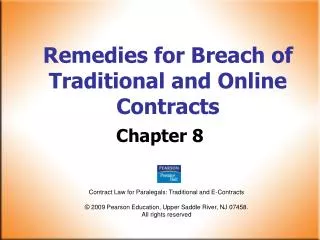 Remedies for Breach of Traditional and Online Contracts