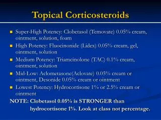 Topical Corticosteroids