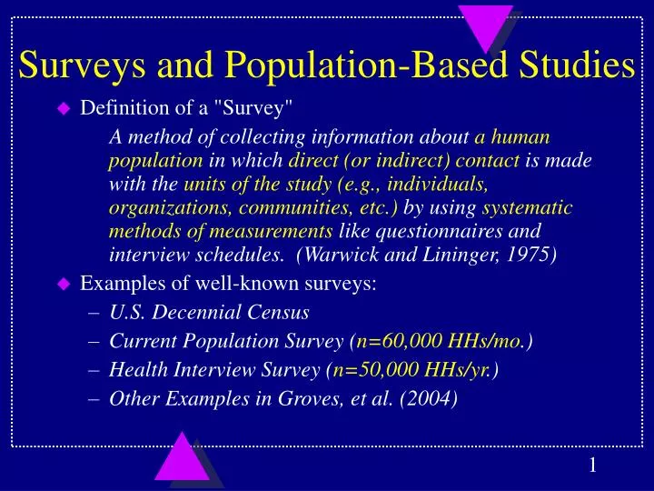 surveys and population based studies