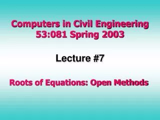 computers in civil engineering 53 081 spring 2003