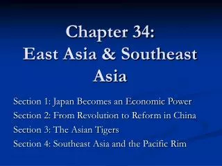 Chapter 34: East Asia &amp; Southeast Asia