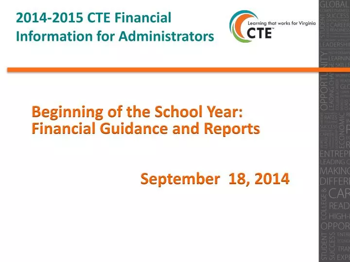 2014 2015 cte financial information for administrators