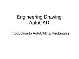 Engineering Drawing AutoCAD