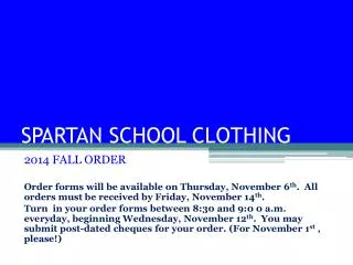 SPARTAN SCHOOL CLOTHING