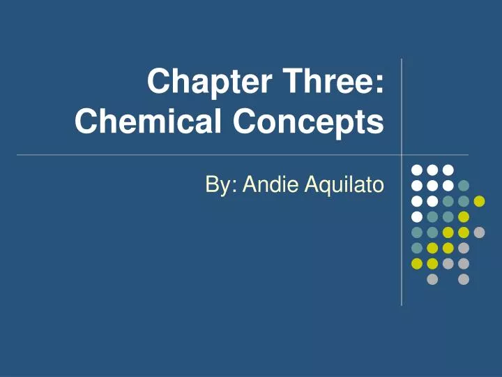 chapter three chemical concepts