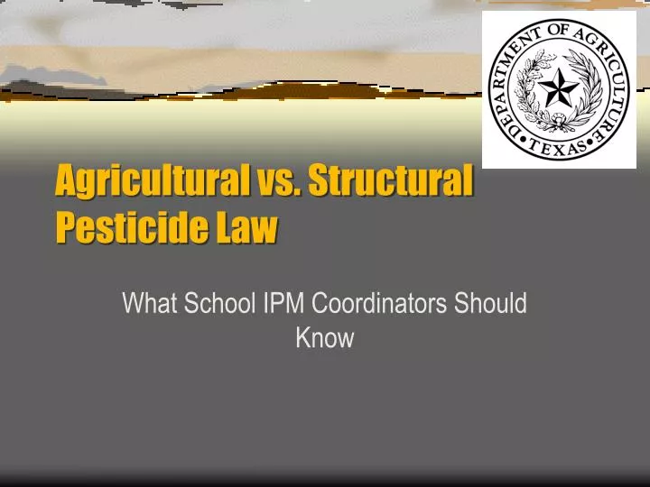 agricultural vs structural pesticide law
