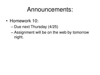 Announcements: