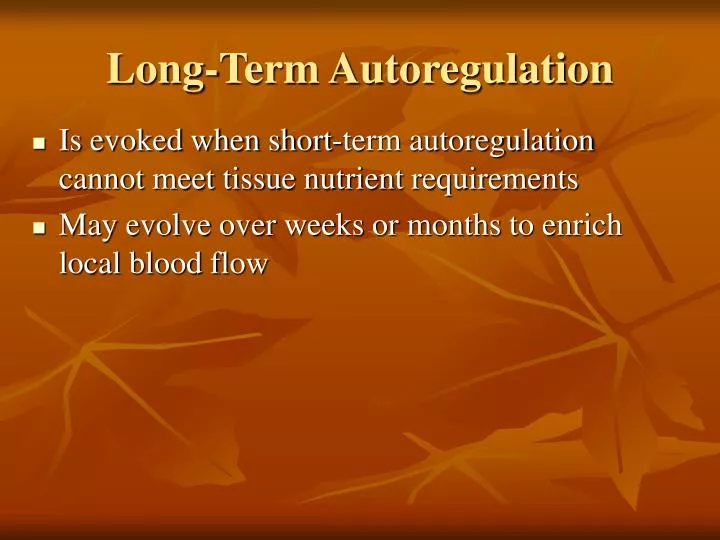 long term autoregulation