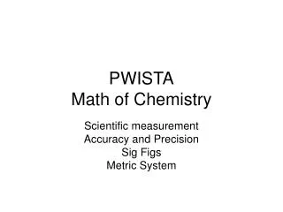 PWISTA Math of Chemistry