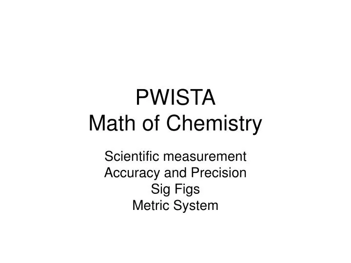 pwista math of chemistry