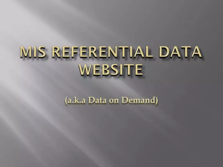 mis referential data website