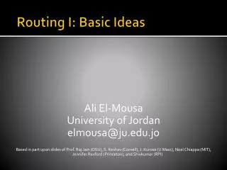 Routing I: Basic Ideas