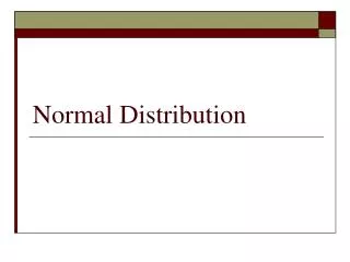 Normal Distribution