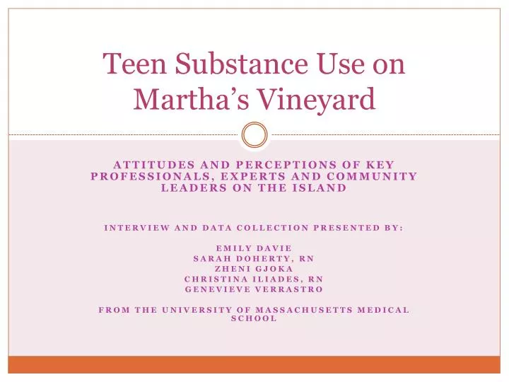 teen substance use on martha s vineyard