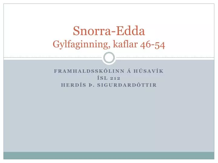 snorra edda gylfaginning kaflar 46 54