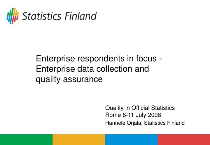 enterprise respondents in focus enterprise data collection and quality assurance