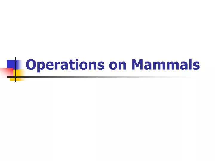 operations on mammals
