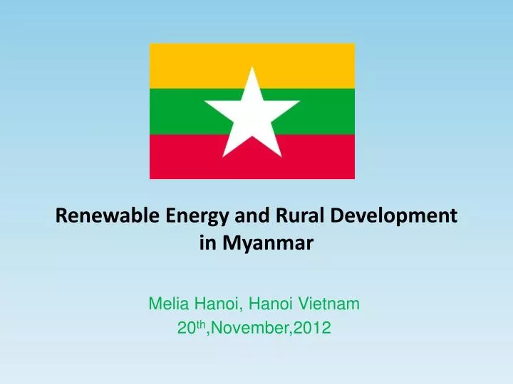 renewable energy and rural development in myanmar