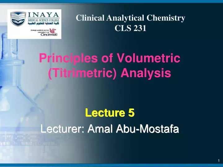principles of volumetric titrimetric analysis