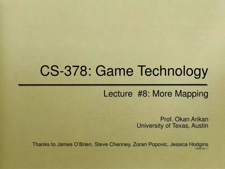 cs 378 game technology
