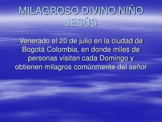 milagroso divino ni o jes s