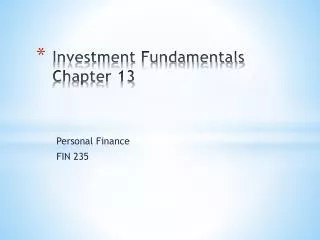 investment fundamentals chapter 13