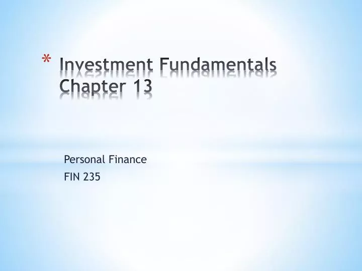 investment fundamentals chapter 13