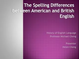 The Spelling Differences between American and British English