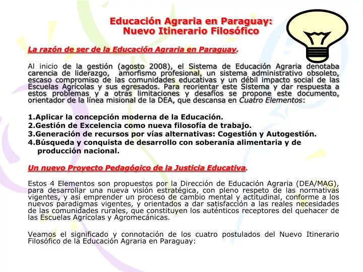 educaci n agraria en paraguay nuevo itinerario filos fico