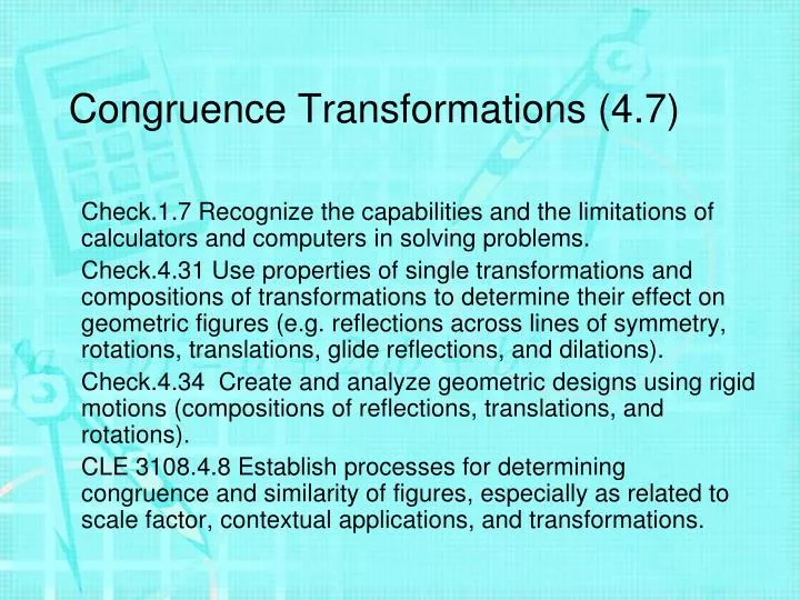 congruence transformations 4 7