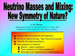 Neutrino Masses and Mixing: