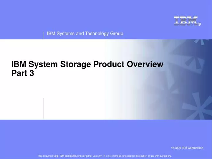 ibm system storage product overview part 3