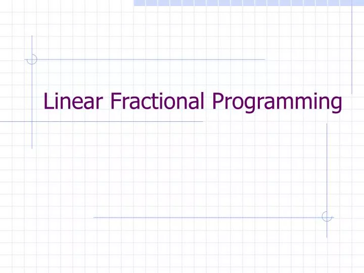 linear fractional programming