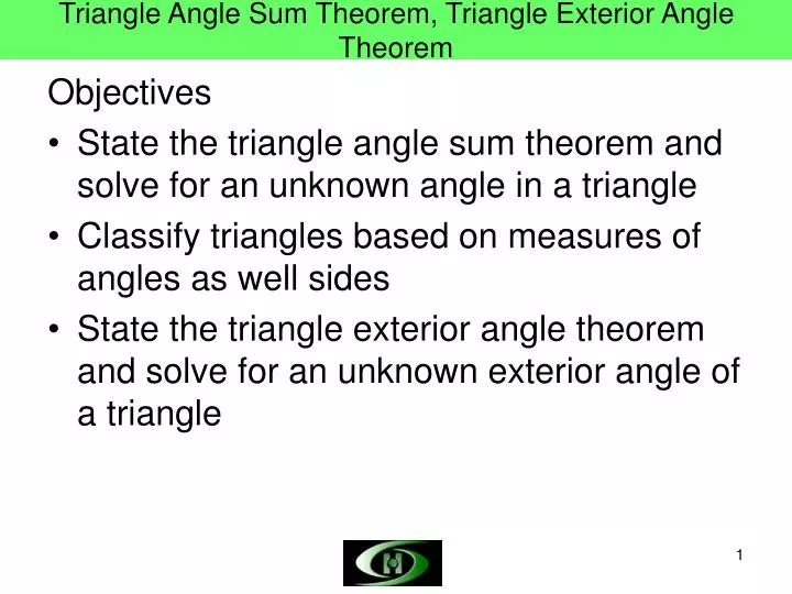 triangle angle sum theorem triangle exterior angle theorem