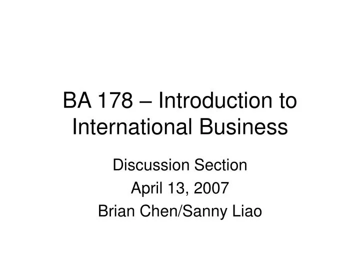 ba 178 introduction to international business