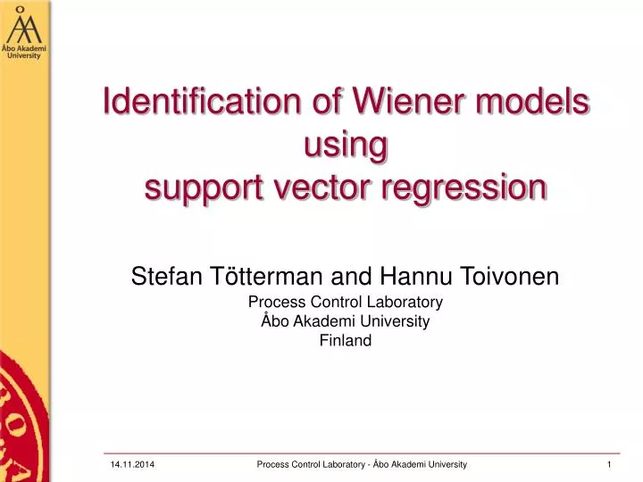 identification of wiener models using support vector regression