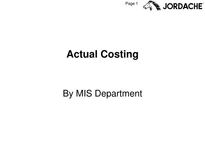 actual costing