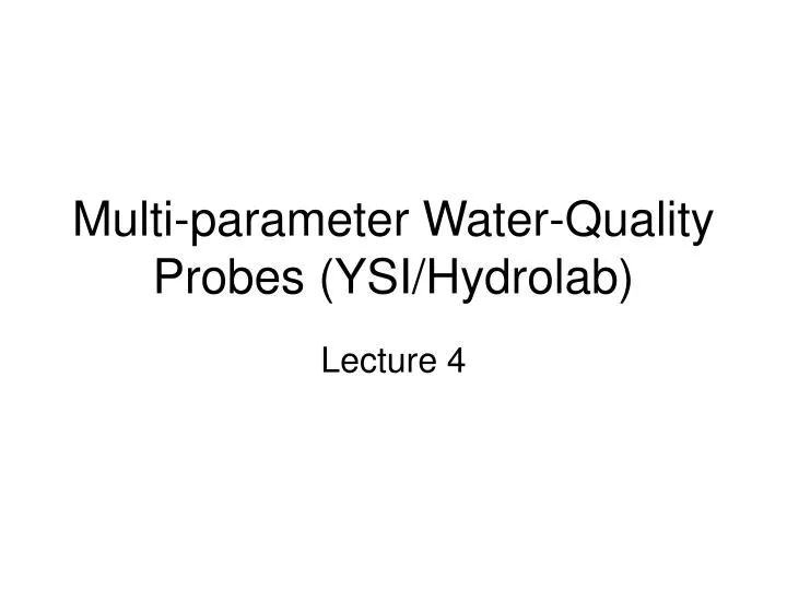 multi parameter water quality probes ysi hydrolab