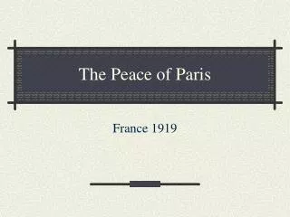 The Peace of Paris