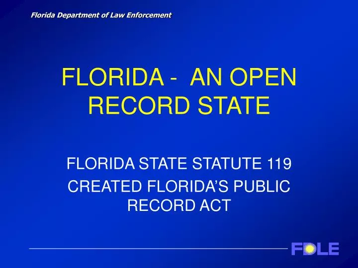 florida an open record state
