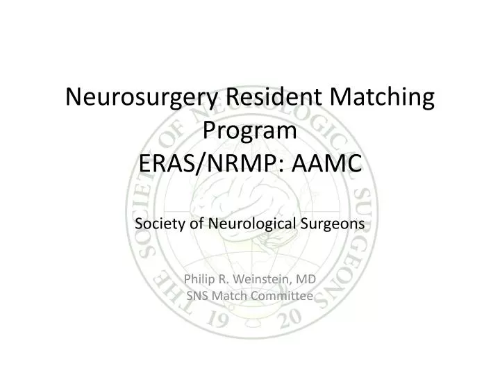 neurosurgery resident matching program eras nrmp aamc society of neurological surgeons