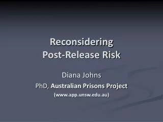 Reconsidering Post-Release Risk