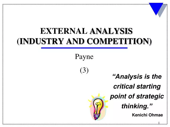 analysis is the critical starting point of strategic thinking