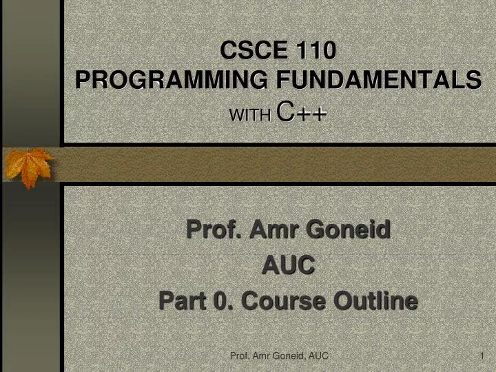 csce 110 programming fundamentals with c