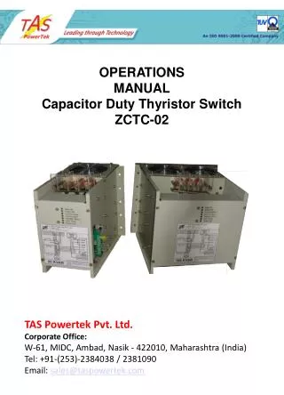 OPERATIONS MANUAL Capacitor Duty Thyristor Switch ZCTC-02