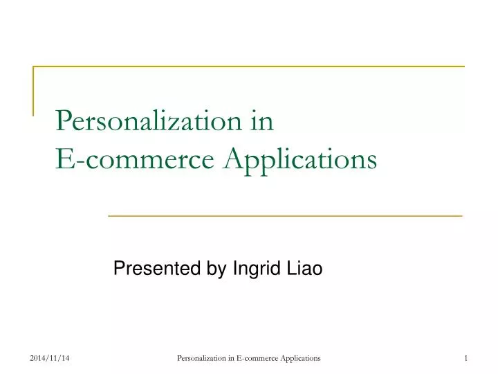 personalization in e commerce applications
