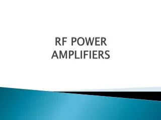 rf power amplifiers