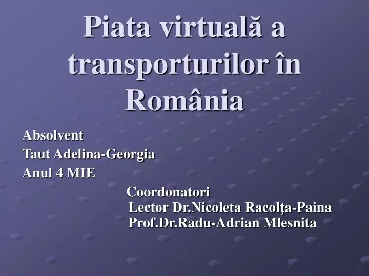 piata virtual a transporturilor n rom nia