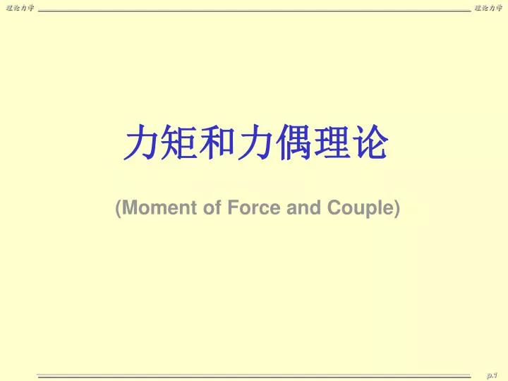 moment of force and couple